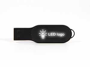 usb stick led beamglow black edel front