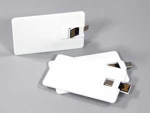 usb visitenkarte kunststoff duo anschluss offen weiss