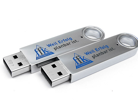 Metall USB-Stick hochglanz edel silber werbeartikel, Metall.12