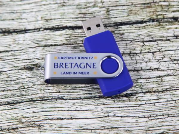 usb stick in standardfarbe mit metallbã¼gel logodruck