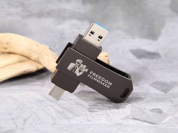 usb stick metaldrive pro duo l kreativ metall grau logo druck