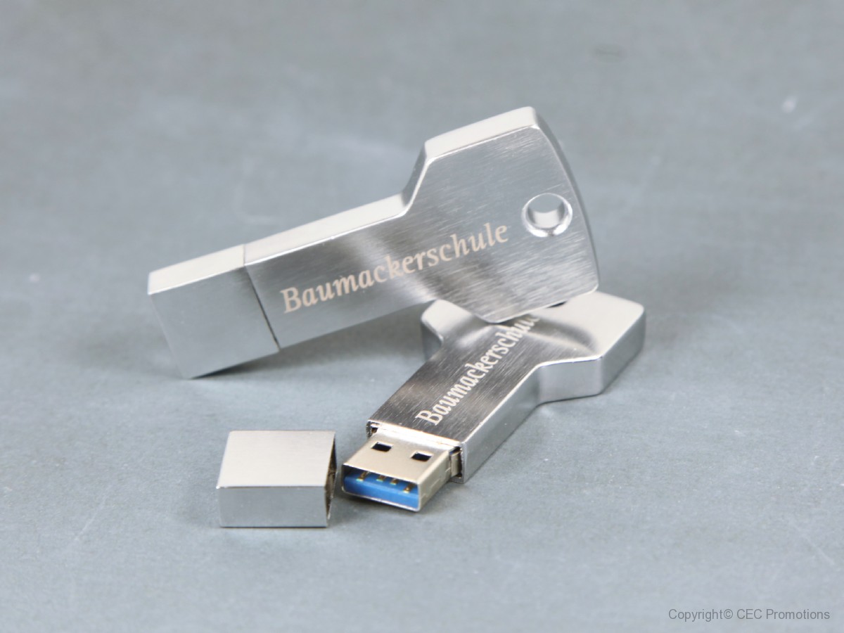Metall USB Stick in Schlüsselform, praktisch als Schlüsselanhänger