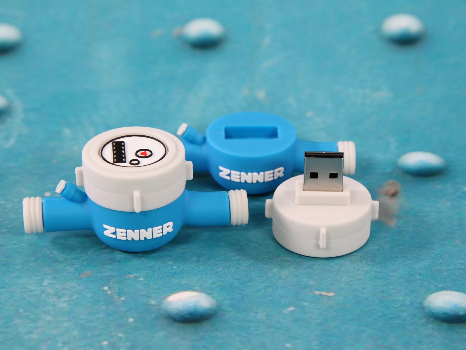 usb wasseruhr mit logo