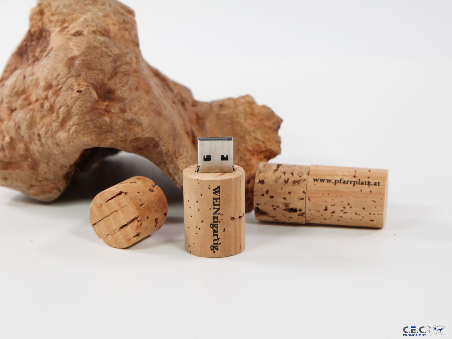 USB-Stick aus Kork mit Gravur