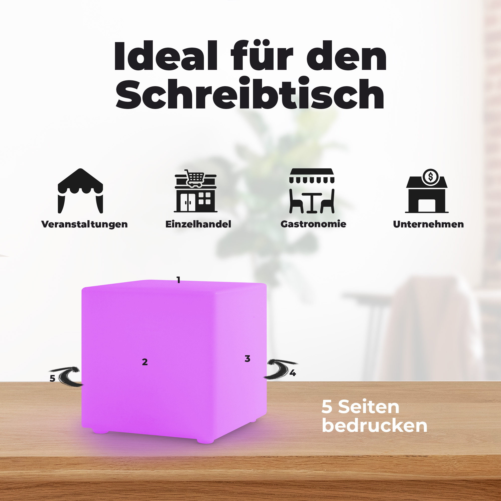 LED LumoCubes für den Schreibtisch oder auf Messen und Veranstaltungen